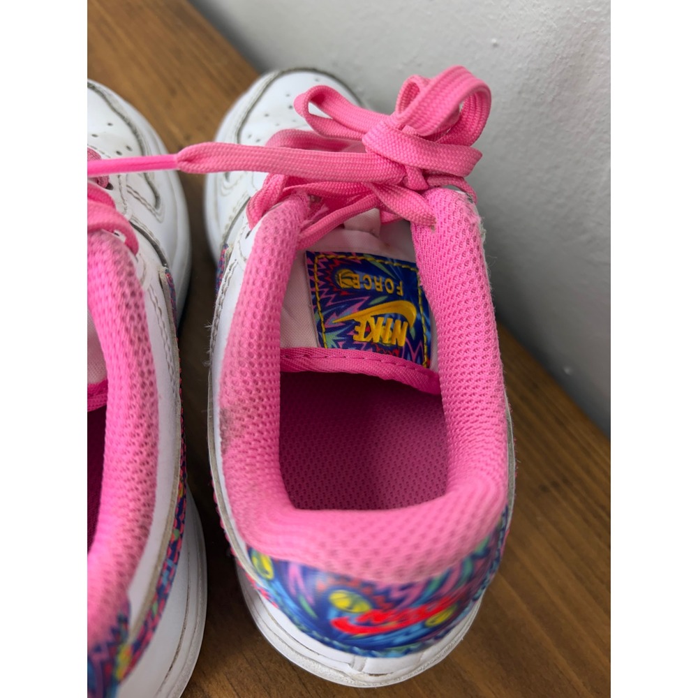 Nike Air Force 1 Low Kids White Pink Psychedelic FJ3483-100 Size 11.5C - Picture 5 of 7
